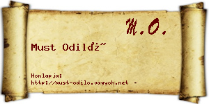 Must Odiló névjegykártya